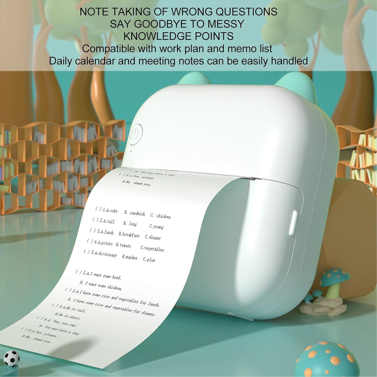 Inkless Portable Printer Mini Printer for Kids